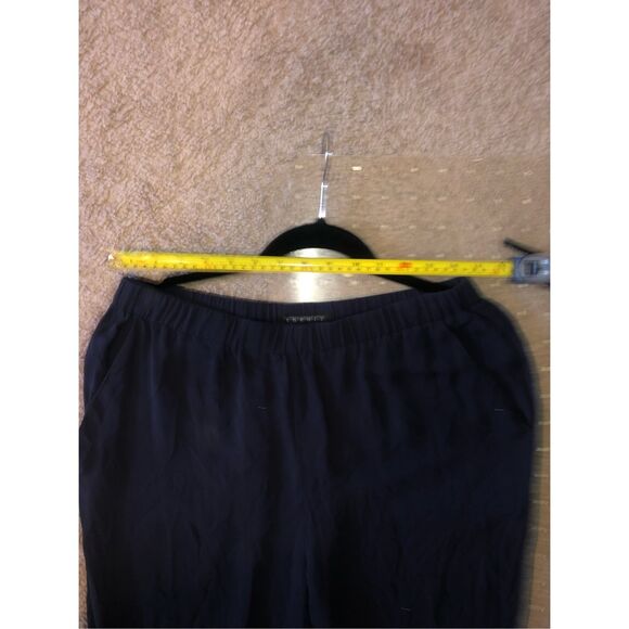 Theory Navy Blue Silk Jogger Style Pants Size Large - Picture 9 of 11